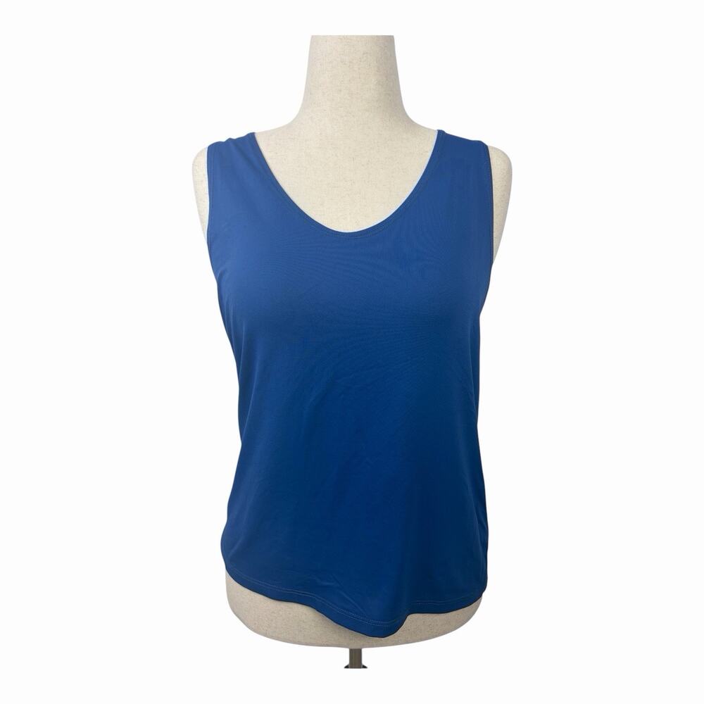 Lillian Nicole Womens XL Blue Sleeveless Tank Top Stretch Made in USA